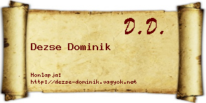 Dezse Dominik névjegykártya